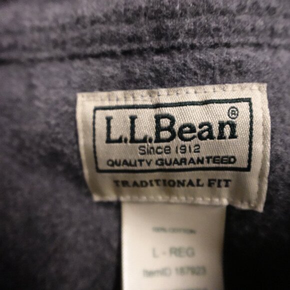 LL Bean Chamois Shirt Traditional Fit men's large Charcoal Gray Heather - Picture 3 of 8